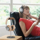 020 Walnut Aluminum Alloy Display Holder for Headset(Silver)