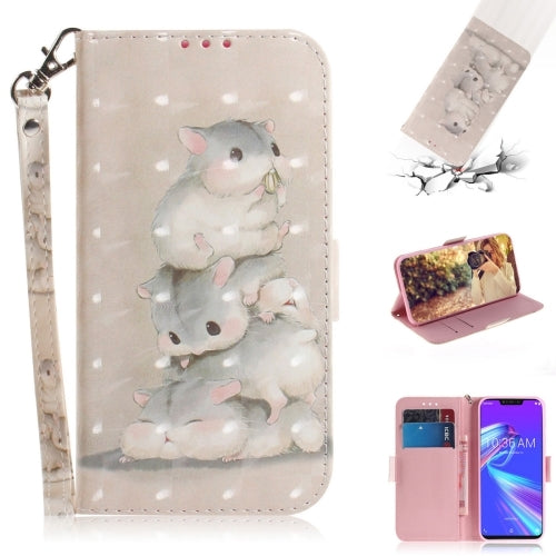 3D Colored Drawing Squirrels Pattern Horizontal Flip Leather Case for Asus Zenfone Max (M2) ZB633KL, with Holder & Card Slots & Wallet