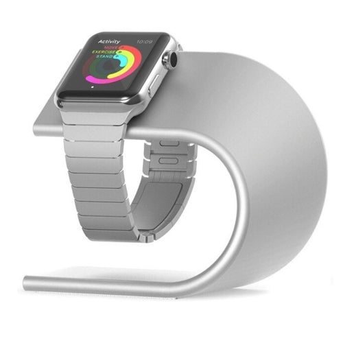 For Apple Watch 38mm / 42mm U Shape Aluminum Stand Charger Holder(Silver)