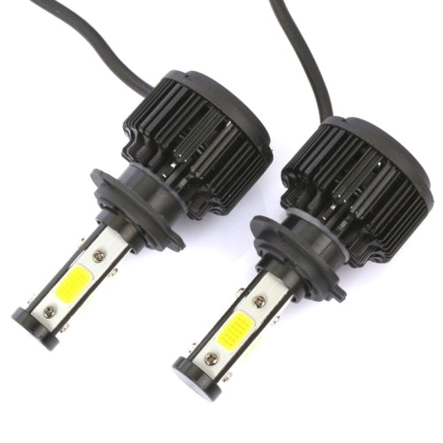 2 PCS X6 H7 36W 3600LM 6500K 4 COB LED Car Headlight Lamps DC 9-32V White Light(Black)