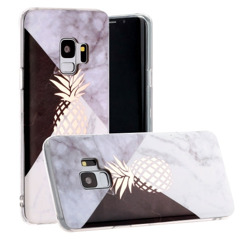 For Galaxy S9 Hot Stamping Geometric Marble IMD Craft TPU Protective Case(Pineapple)
