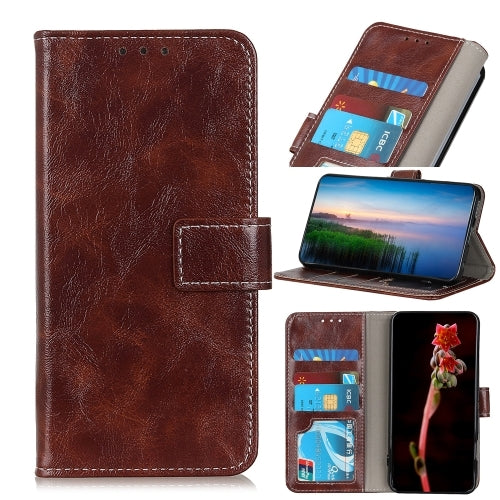 For OPPO Find X2 Pro Retro Crazy Horse Texture Horizontal Flip Leather Case with Holder & Card Slots & Photo Frame & Wallet(Brown)
