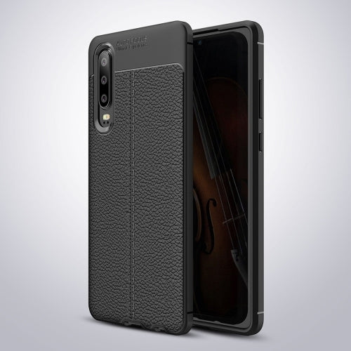 Litchi Texture TPU Shockproof Case for Huawei P30 (Black)