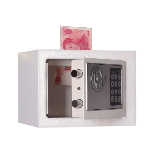 17E Home Mini Electronic Security Lock Box Wall Cabinet Safety Box with Coin-operated Function(White)