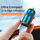 Mini Dual-port Fast Charging Smart Car Charger 