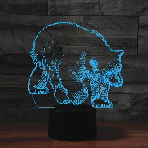 Bear Shape 3D Colorful LED Vision Light Table Lamp, Crack Remote Control Version