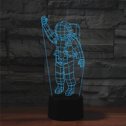 Astronaut Shape 3D Colorful LED Vision Light Table Lamp, 16 Colors Remote Control Version