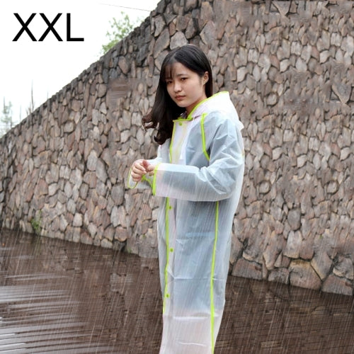 Fashionable Simple Male and Female Students Single Transparent Frosted Raincoat, Size: XXL