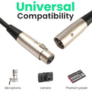 3-Pin XLR Male to XLR Female MIC Shielded Cable Microphone Audio Cord