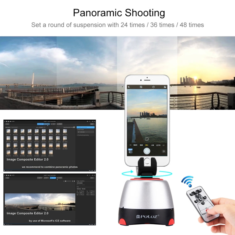 Panoramic Head with Remote Controller for Smartphones, GoPro, DSLR Cameras