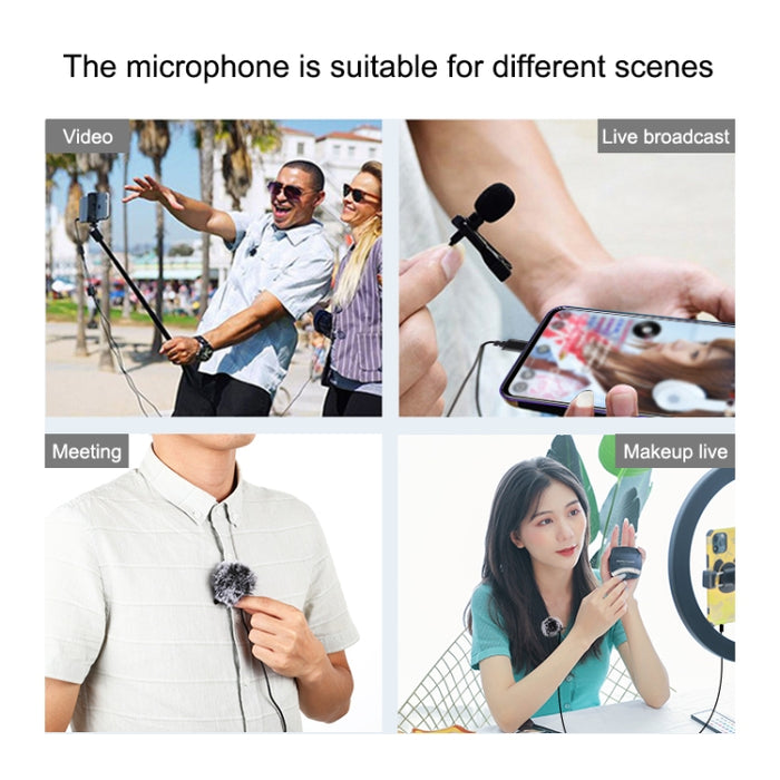 1.5m Lavalier Wired Condenser Recording Microphone