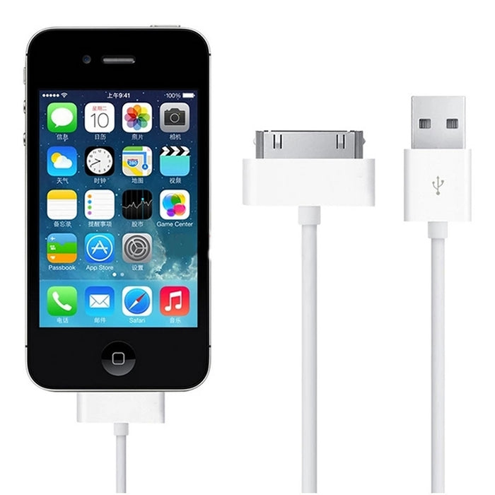 30 Pin Male to USB Male Charging & Data Sync Cable