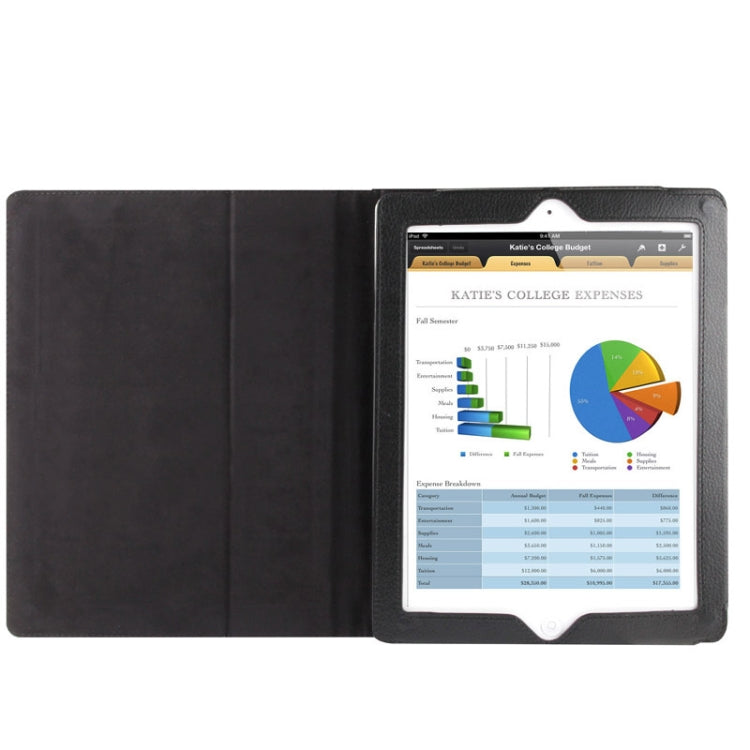 Litchi Texture Folding Leather for iPad