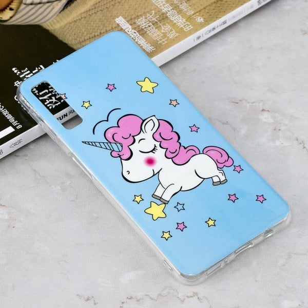 Luminous Star Unicorn Pattern Shockproof TPU Protective Case for Galaxy A7 (2018)