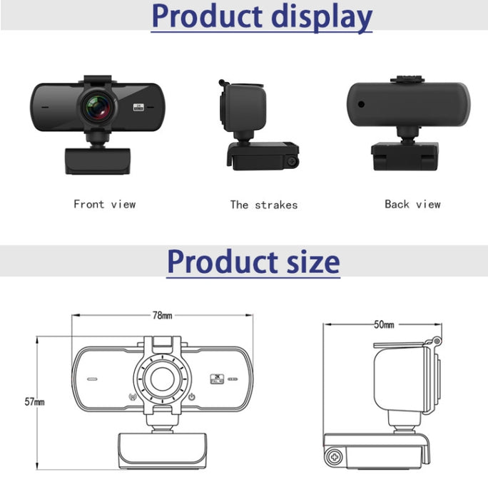 Full HD Webcam with Mic [C5 4 Million Pixel Auto Focus 2K]