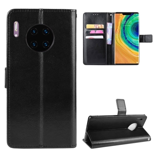 Retro Crazy Horse Texture Horizontal Flip Leather Case for Huawei Mate 30 Pro, with Holder & Card Slots & Photo Frame(Black)