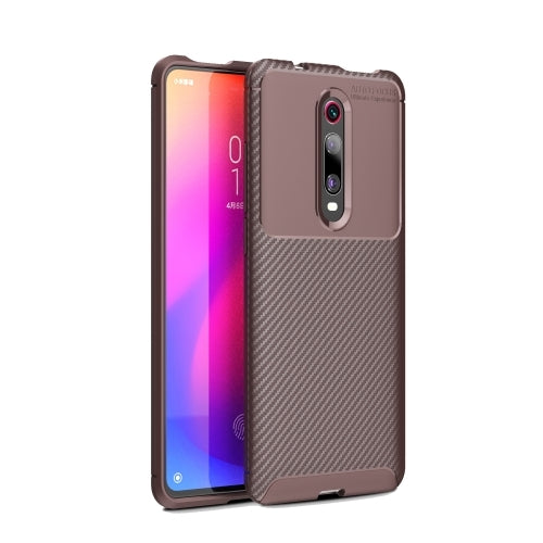 For OnePlus 8 Carbon Fiber Texture Shockproof TPU Case(Brown)