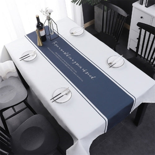 Simple Decorative Linen Tablecloth Waterproof Oilproof Rectangular Dining Table Cloth, Size:100x160cm(Enjoy Life)