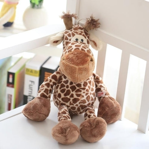Cute Giraffe Figurine Creative Cartoon Plush Toy Children Gift, Size:25CM(Brown)
