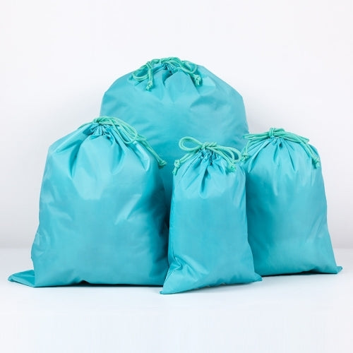 10PCS Portable Nylon Waterproof Travel Storage Bag Drawstring Beam Pocket Clothing Storage Bag, Size:34cmx39cm(Sky Blue)