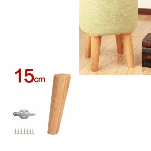 Solid Wood Sofa Foot Table Leg Cabinet Foot Furniture Chair Heightening Pad, Size:15 cm, Style:Tilt(Wood Color)