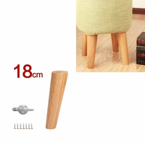 Solid Wood Sofa Foot Table Leg Cabinet Foot Furniture Chair Heightening Pad, Size:18 cm, Style:Tilt(Wood Color)
