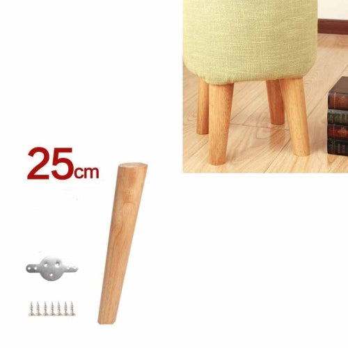 Solid Wood Sofa Foot Table Leg Cabinet Foot Furniture Chair Heightening Pad, Size:25 cm, Style:Tilt(Wood Color)