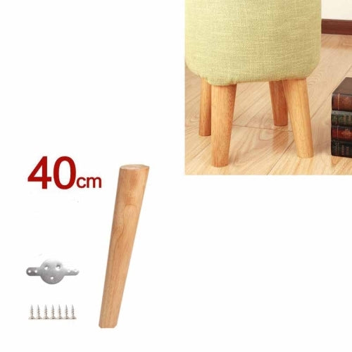Solid Wood Sofa Foot Table Leg Cabinet Foot Furniture Chair Heightening Pad, Size:40 cm, Style:Tilt(Wood Color)