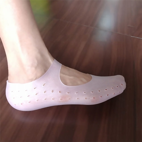 Silicone Sailboat Socks Foot Heel Anti-cracking Sleeve Anti-drying Beach Home Socks, Size:M(36-38)(Pink)
