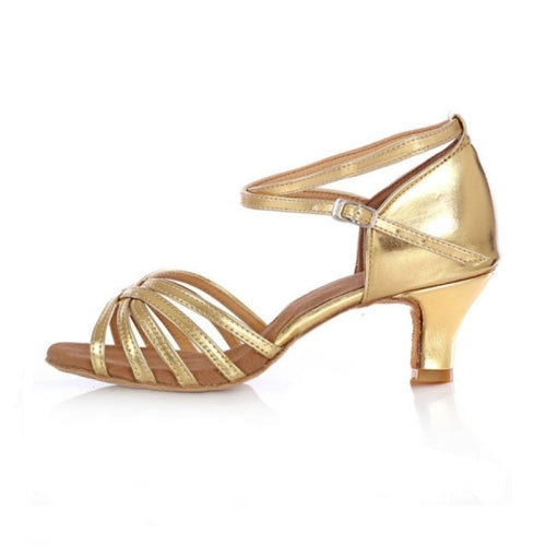 Wear-resistant Stiletto Adult Latin Dance Shoes Sandals for Women, Shoe Size:37(Gold)