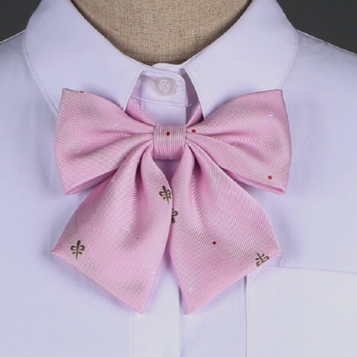 Jacquard Pattern Embroidered Uniform Bow Tie Clothes Accessories(Pink)