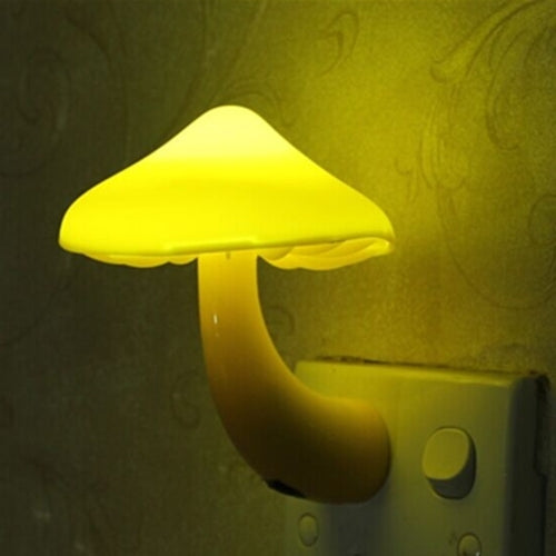 Mushroom Wall Socket Lamp Light-controlled Sensor Night Light Bedroom Home Decoration US Plug