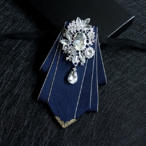 Men Diamond Shirt Bow Tie Banquet Wedding Host Costume Accessories(Navy)