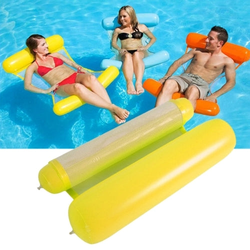 Foldable Double-purpose Backrest Float Hammock with Net, Size: 130x73cm (Yellow)